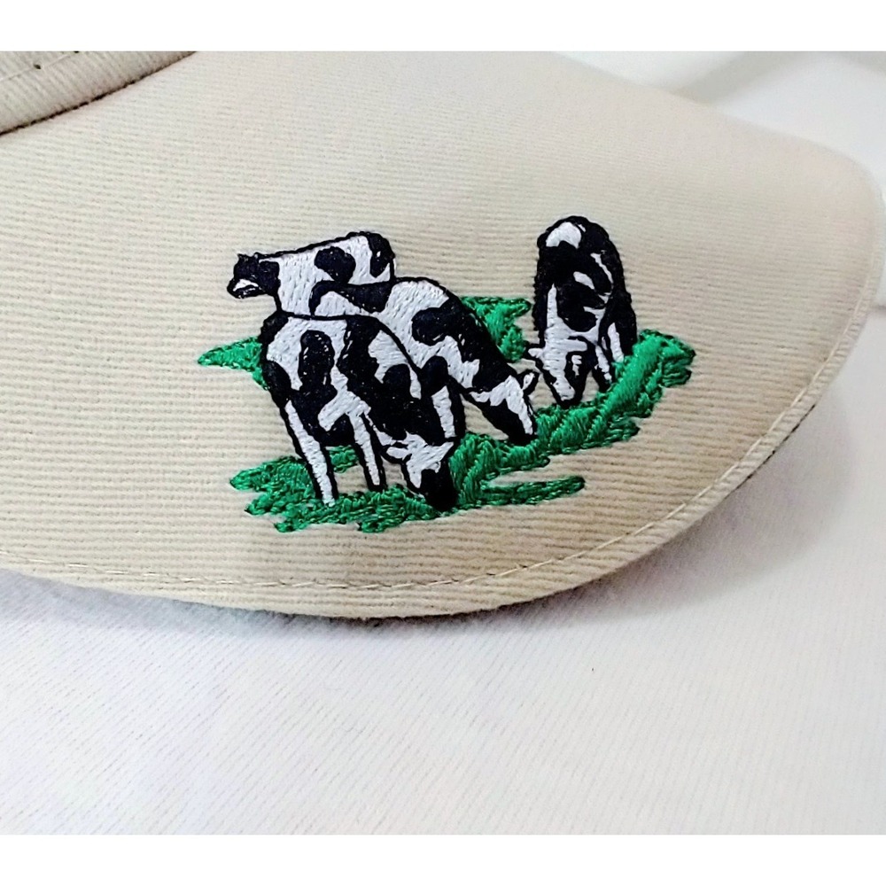 Adorable! *NEW* Khaki Embroidered Cow Cap Hat Cotton - Farmer 4H Cowgirl Western - Picture 3 of 6